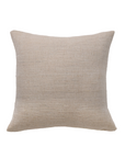 Natural 20x20 woven fabric square throw pillow with insert, solid beige