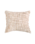 20 x 20 ivory/oat textured pillow with fringed edges and insert