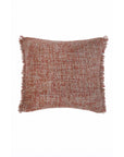 20 x 20 redwood textured pillow with fringed edges and insert