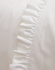 Audrey Ruffle Cotton Percale Sheet Set - White
