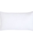 Rectangular matelasse pillow sham with small geometric pattern in white