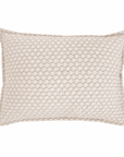 Matelasse quilted standard sham in oatmeal beige, textured square pattern