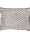 Blush 28 x 36 decorative square pillow with woven geometric pattern