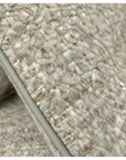 Close-up of stone/moss body pillow fabric with textured woven pattern