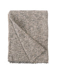 Brentwood speckled woven throw blanket with frayed edges, folded single piece in steel blue