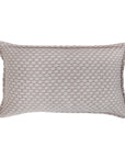 Rectangular matelasse pillow sham with small geometric pattern in blush