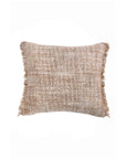 20 x 20 stone/moss textured pillow with fringed edges and insert