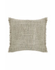 20 x 20 mineral light gray textured pillow with fringed edges and insert