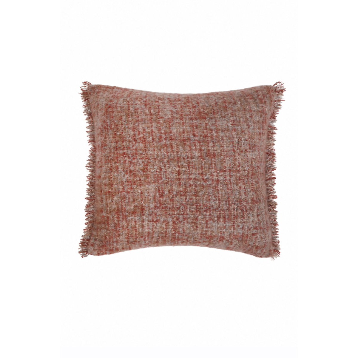 20 x 20 redwood textured pillow with fringed edges and insert