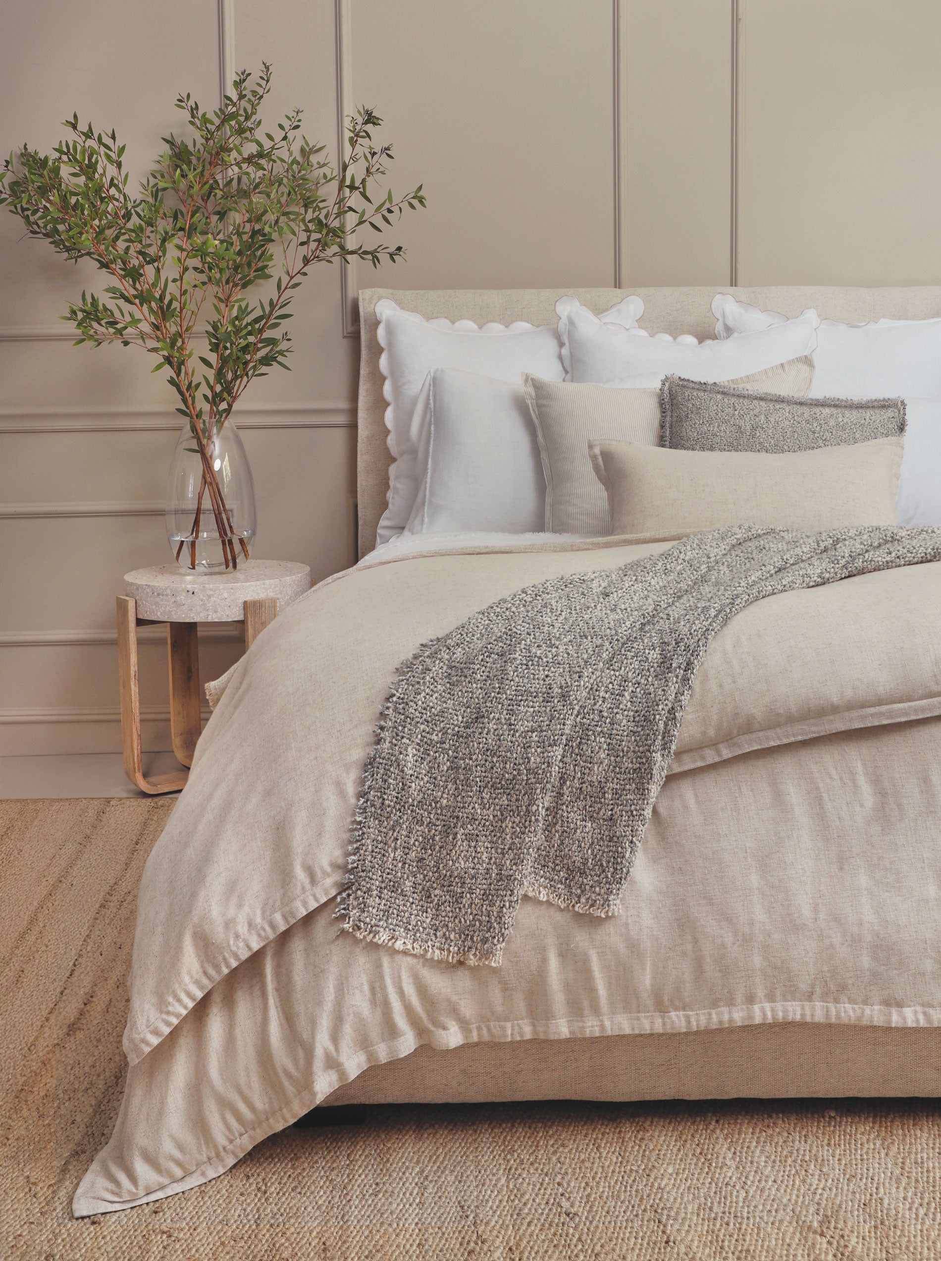 Georgie Bamboo Linen Duvet Cover - Natural