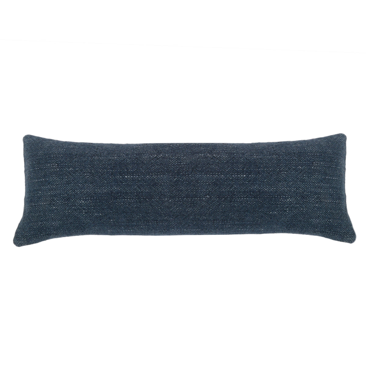 14x40 rectangular lumbar pillow, dark blue fabric cover with plain border