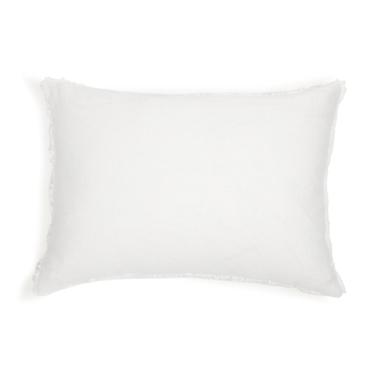 28 x 36 in rectangular throw pillow, bright white fabric with stitched edges
