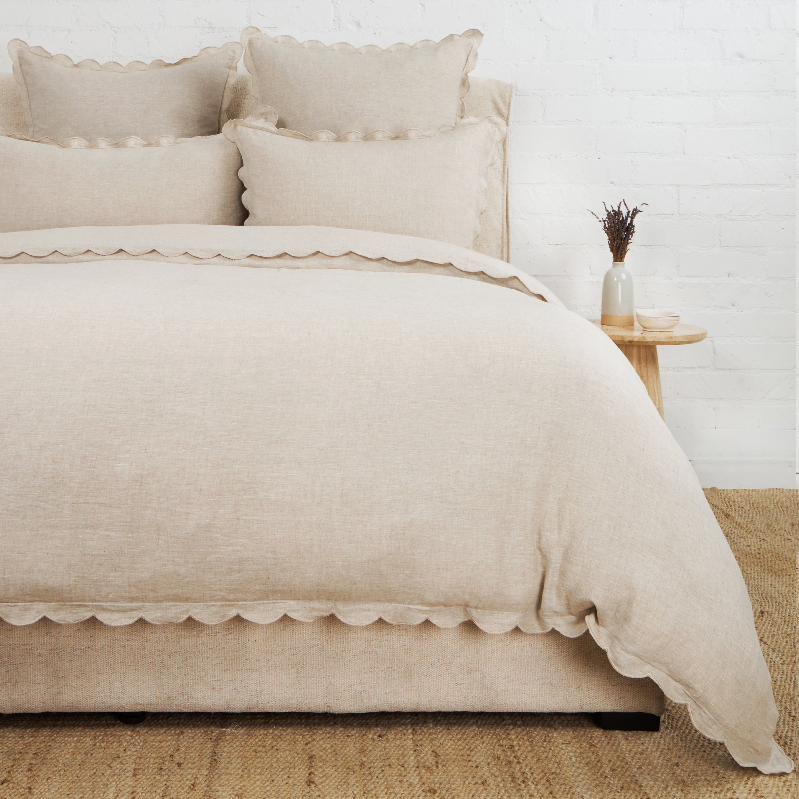 Kelly Duvet Cover-Queen-Flax/Flax-Pom Pom at Home