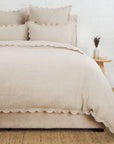 Kelly Duvet Cover-Queen-Flax/Flax-Pom Pom at Home