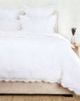 Kelly Duvet Cover-Queen-White/Flax-Pom Pom at Home