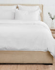 Parker Bamboo Sateen Duvet Set-Twin-White-Pom Pom at Home