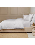 Parker Bamboo Sateen Duvet Set-Queen-White-Pom Pom at Home