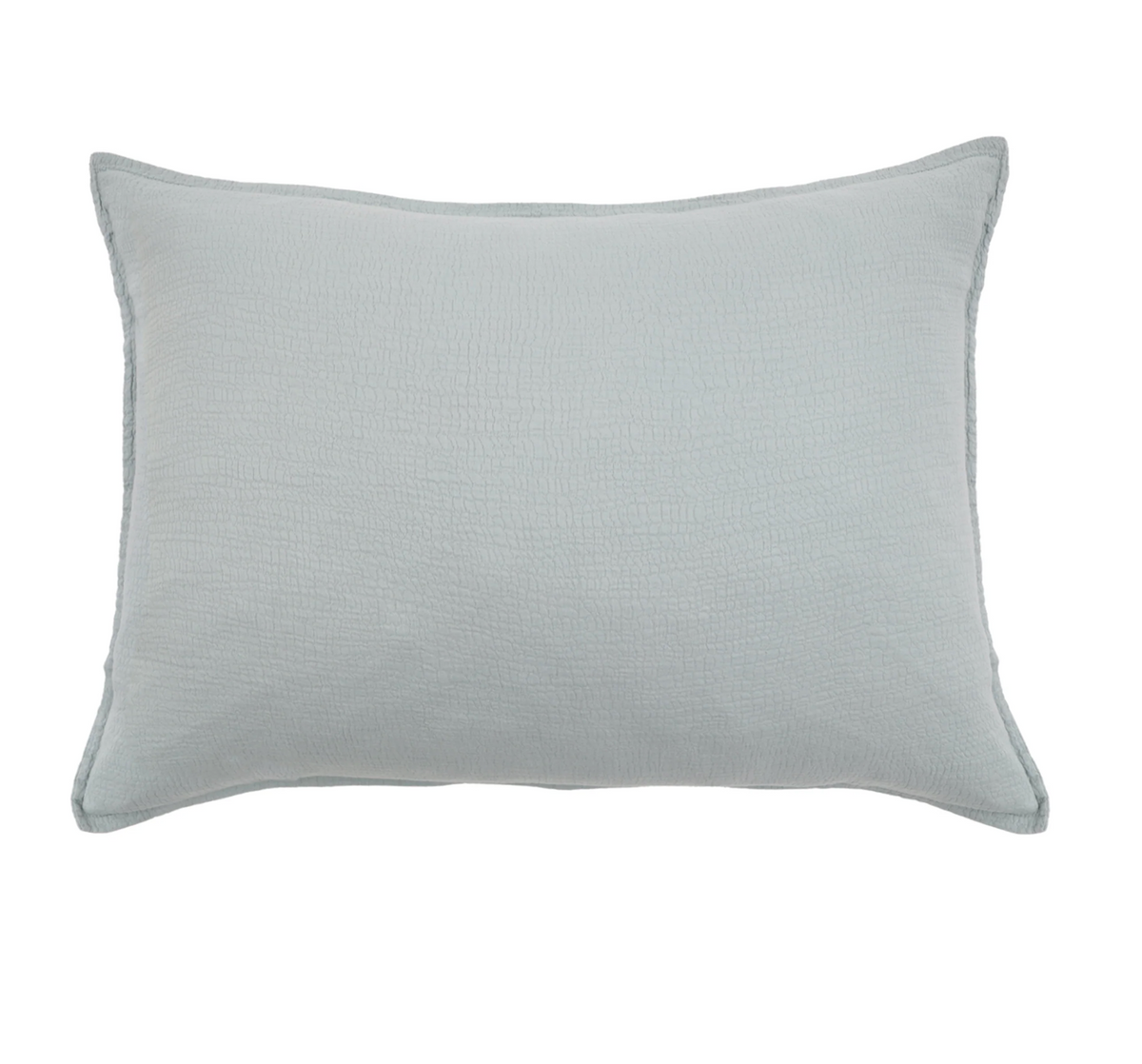 Rectangular decorative throw pillow with insert, light blue-gray textured fabric