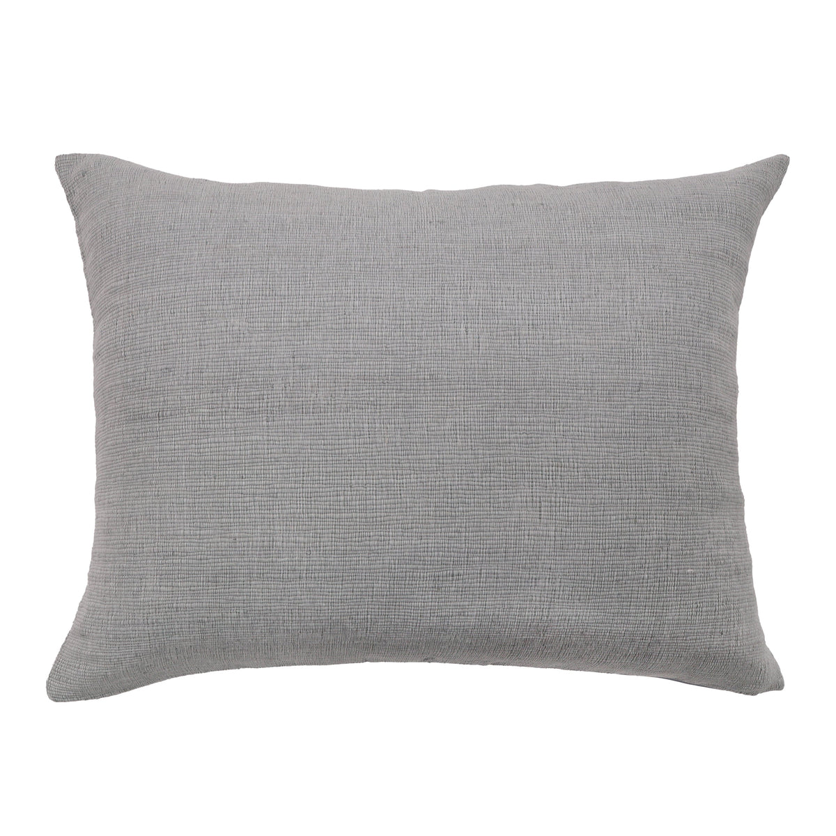 Light blue-gray linen-style big lumbar pillow with woven texture, 28in x 36in
