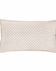 Matelasse quilted standard sham in light beige, textured square pattern