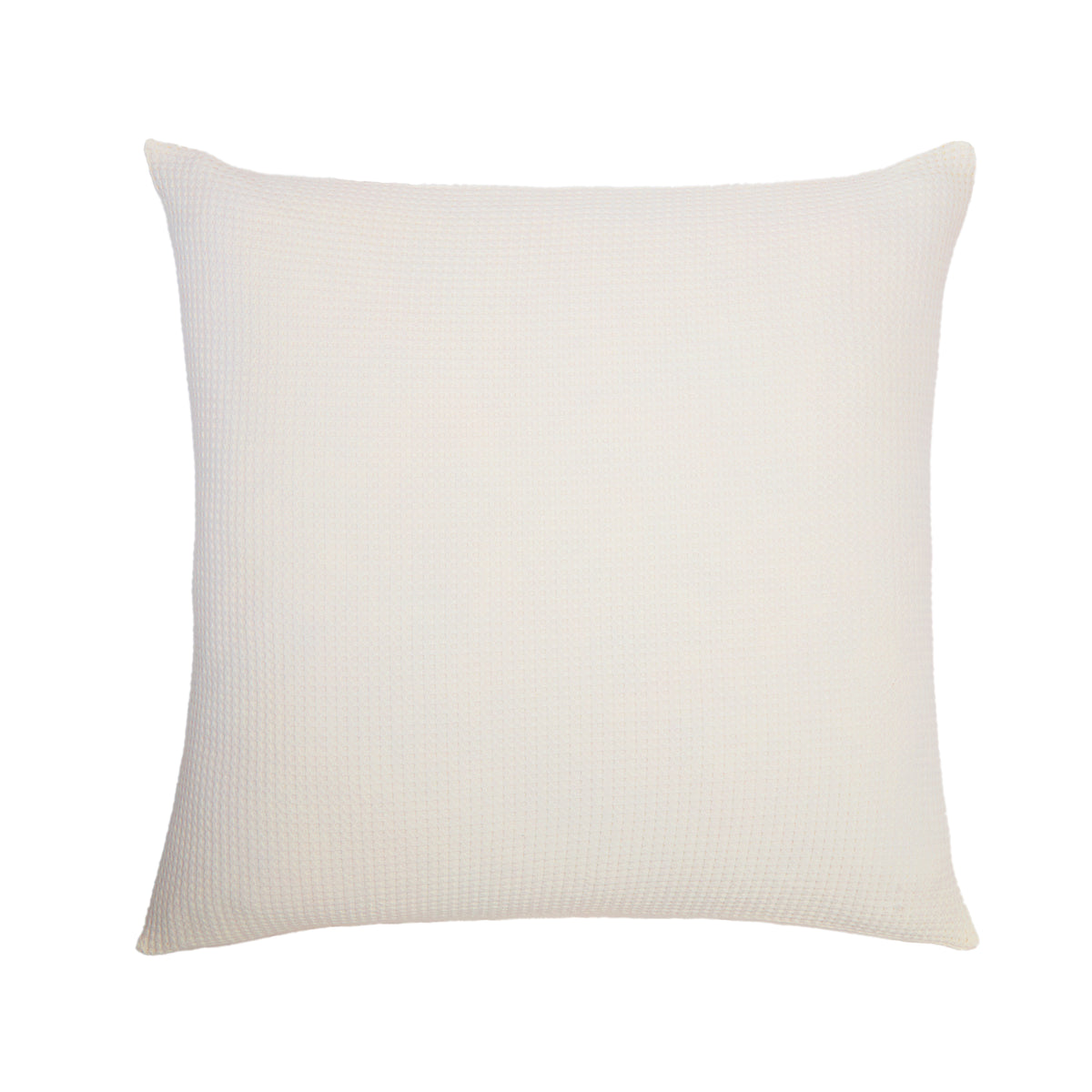 Balboa blanket pillow sham, textured light ivory/cream, square with tailored edges