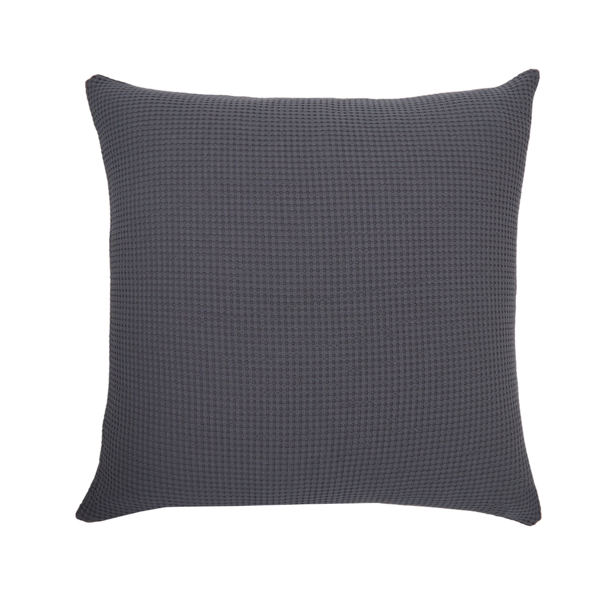 Balboa blanket pillow sham, textured dark gray, square with tailored edges