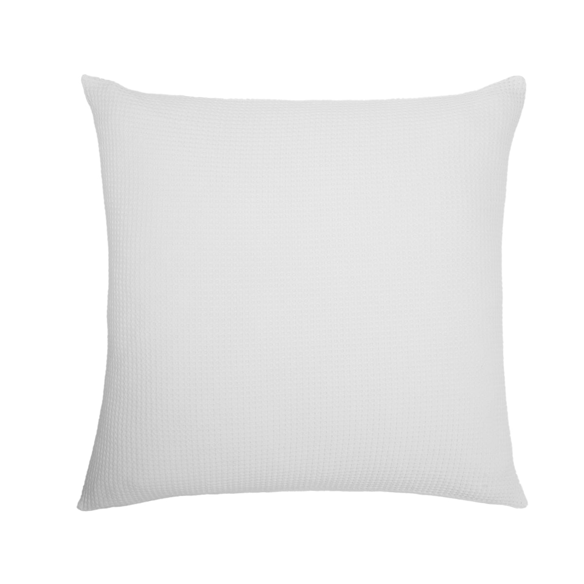 Balboa blanket pillow sham, textured white, square with tailored edges