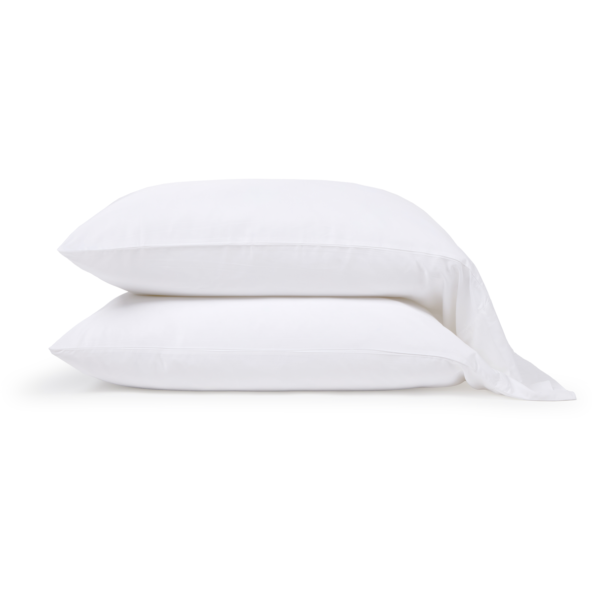 White bamboo sateen sheet set with two standard pillowcases