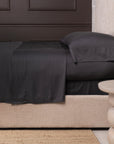 Bamboo Sateen Sheet Set-Twin Sheet Set (Fitted‚ Flat + 1 Standard Pillowcase)-Midnight-Pom Pom at Home