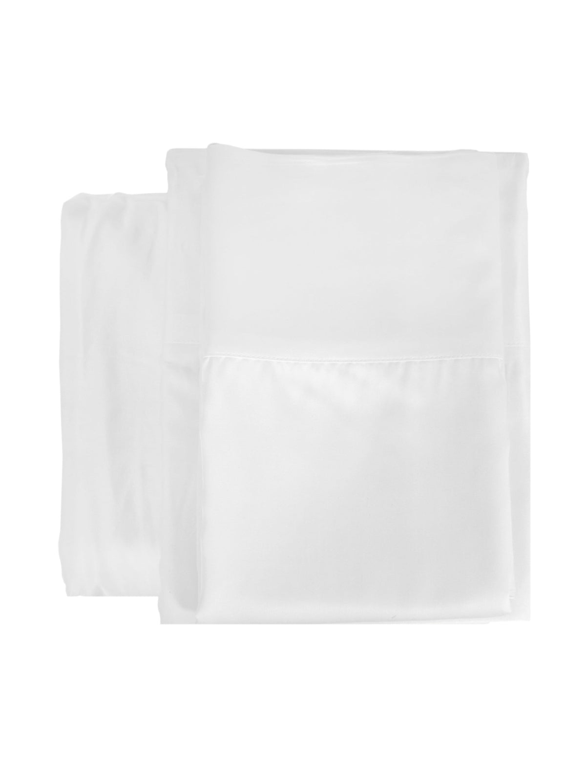 White bamboo sateen sheet set, folded pillowcases set