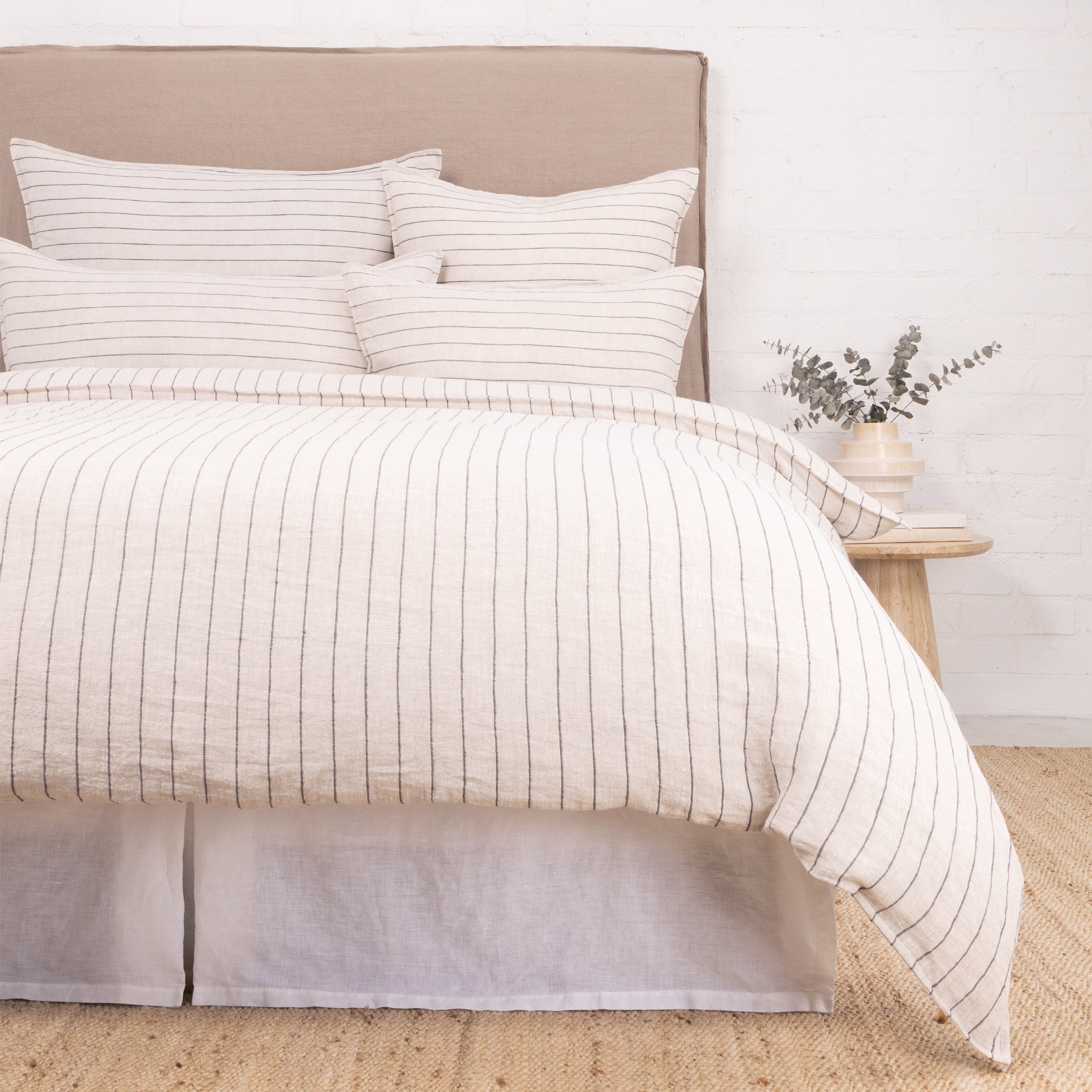 Blake Duvet Cover-Queen-Cream/Grey-Pom Pom at Home