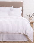 Blake Duvet Cover-Queen-White/Ocean-Pom Pom at Home