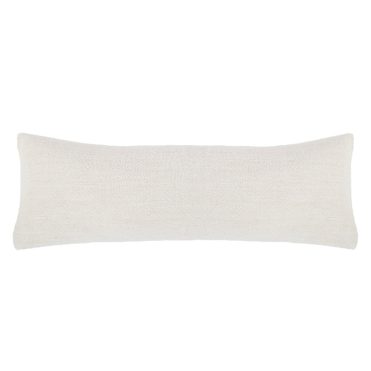14x40 rectangular lumbar pillow, light cream fabric with plain edges