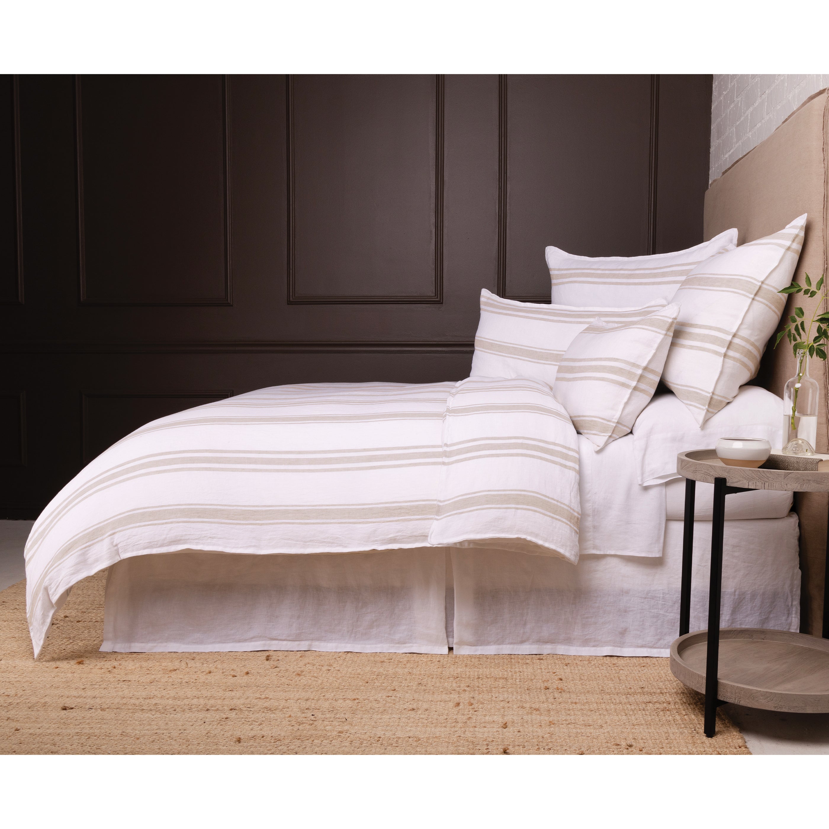 Jackson Duvet Cover-King-White/Natural-Pom Pom at Home