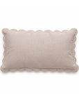 Kelly duvet cover sham pillow, taupe with scalloped border and matching trim