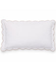 Kelly duvet cover sham pillow, white with scalloped border and subtle light trim