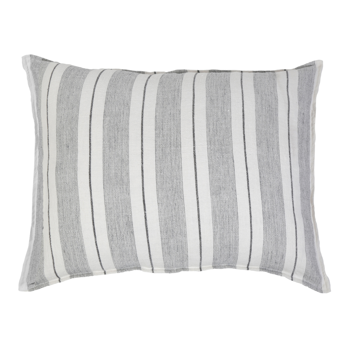 28x36 big pillow with insert, light gray and off-white vertical stripes, rectangular shape