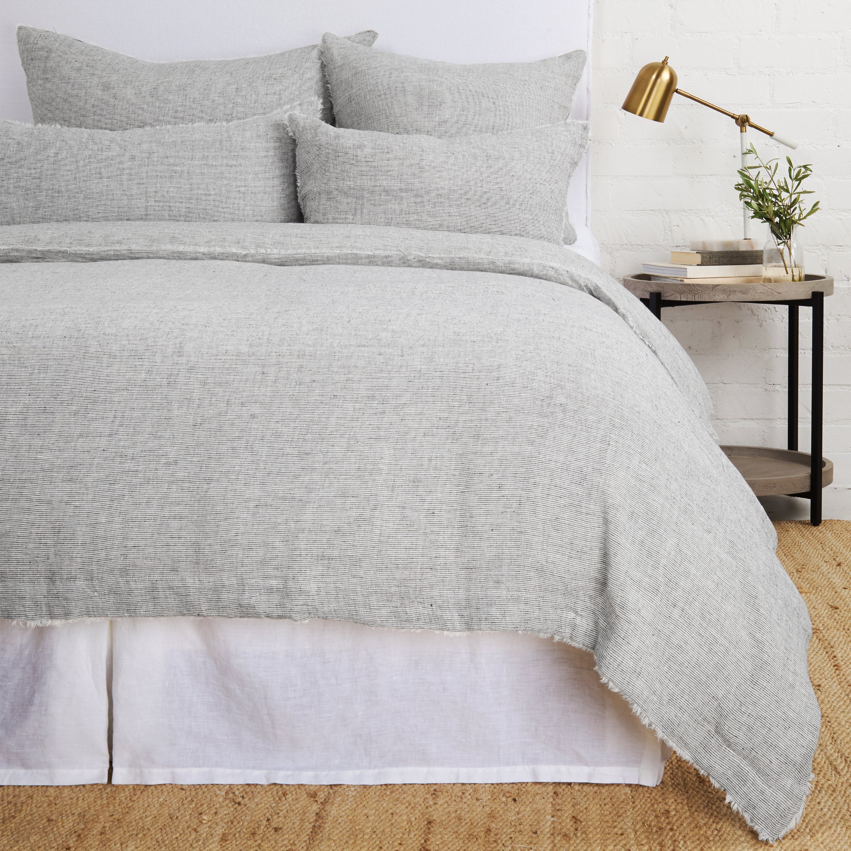 Logan Duvet Cover-Twin-Charcoal-Pom Pom at Home