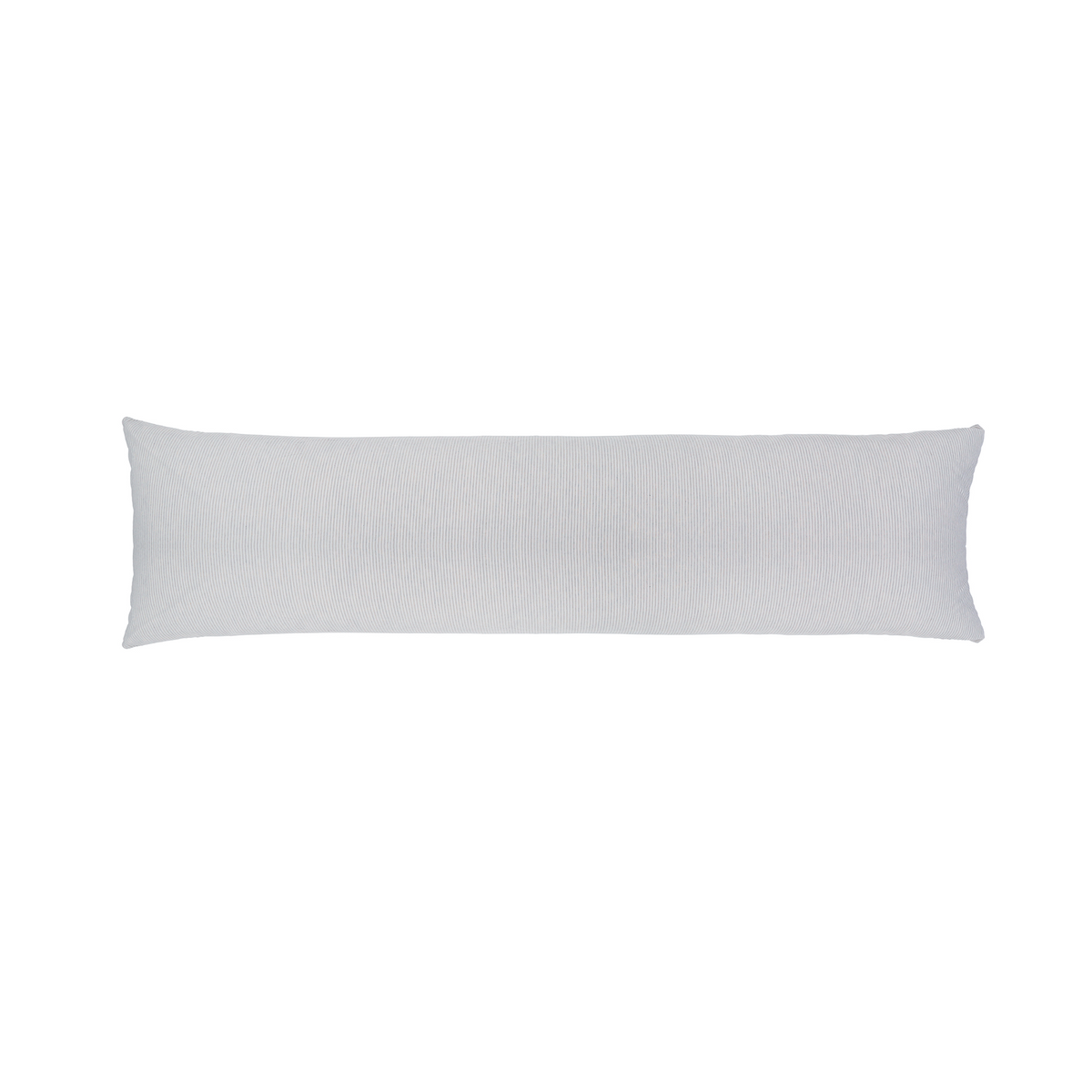 Luke duvet cover long pillow sham in white with subtle pinstripe texture