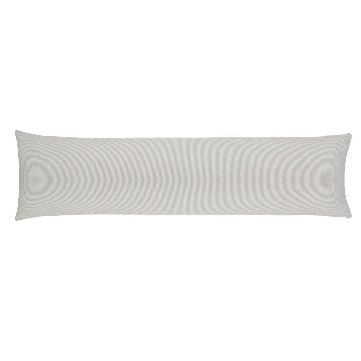 18x60 body pillow with insert in natural light, long rectangular cover with plain seam