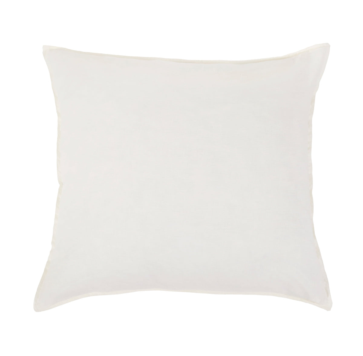 Cream linen euro sham with smooth front and folded edges