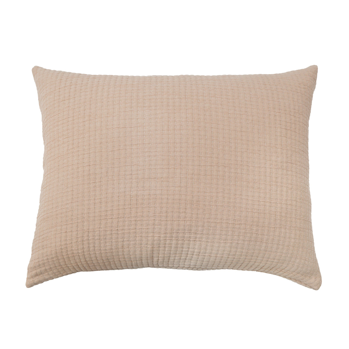 Vancouver sham pillow in tan with fine woven grid texture
