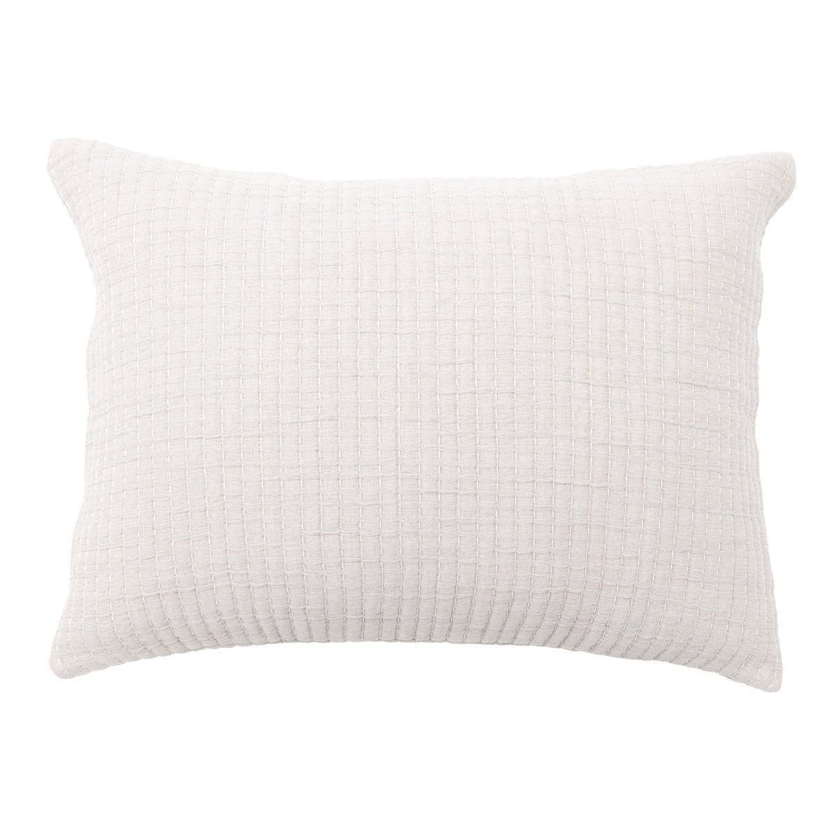Vancouver sham pillow in white with subtle woven grid texture