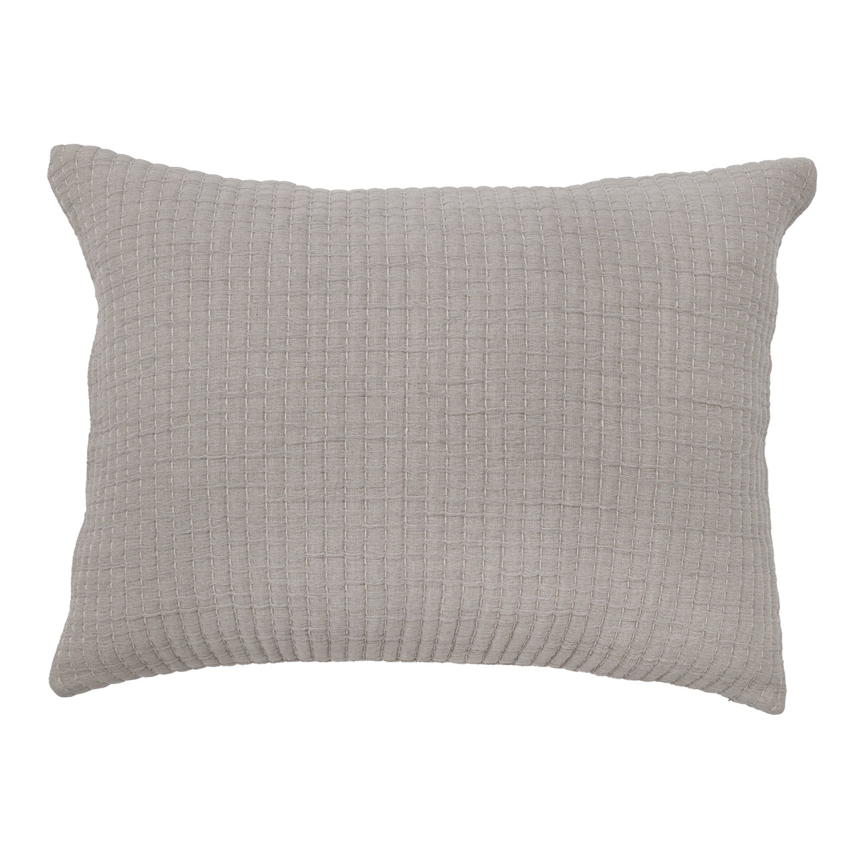 Vancouver sham pillow in light grey with fine woven grid texture