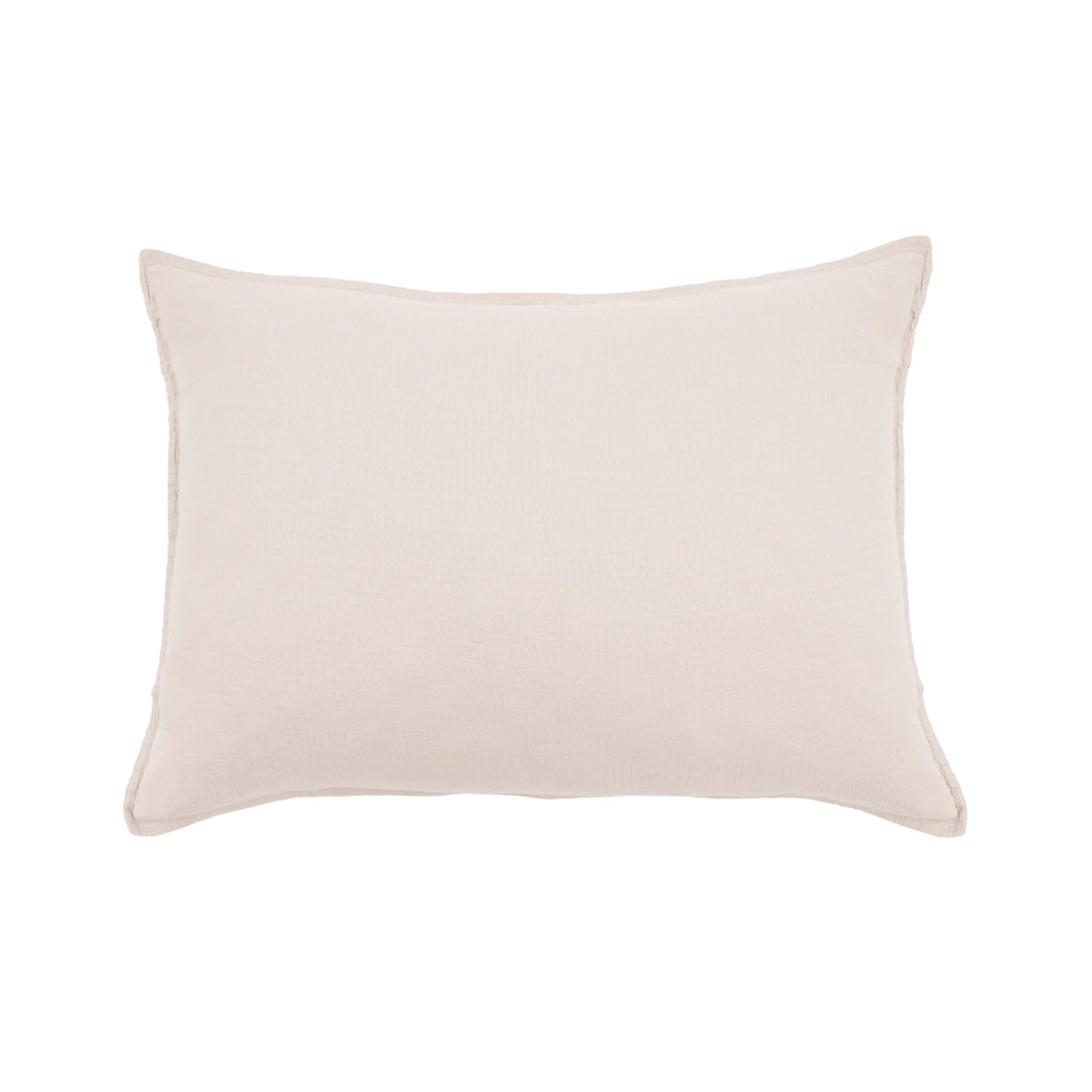 Blush cotton standard sham with envelope edge and smooth front