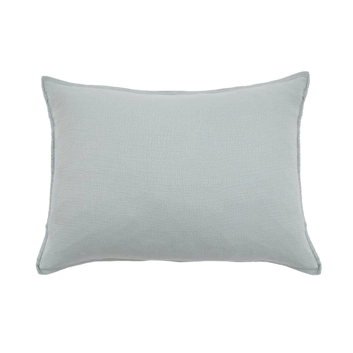Sea glass cotton standard sham with envelope edge and textured weave