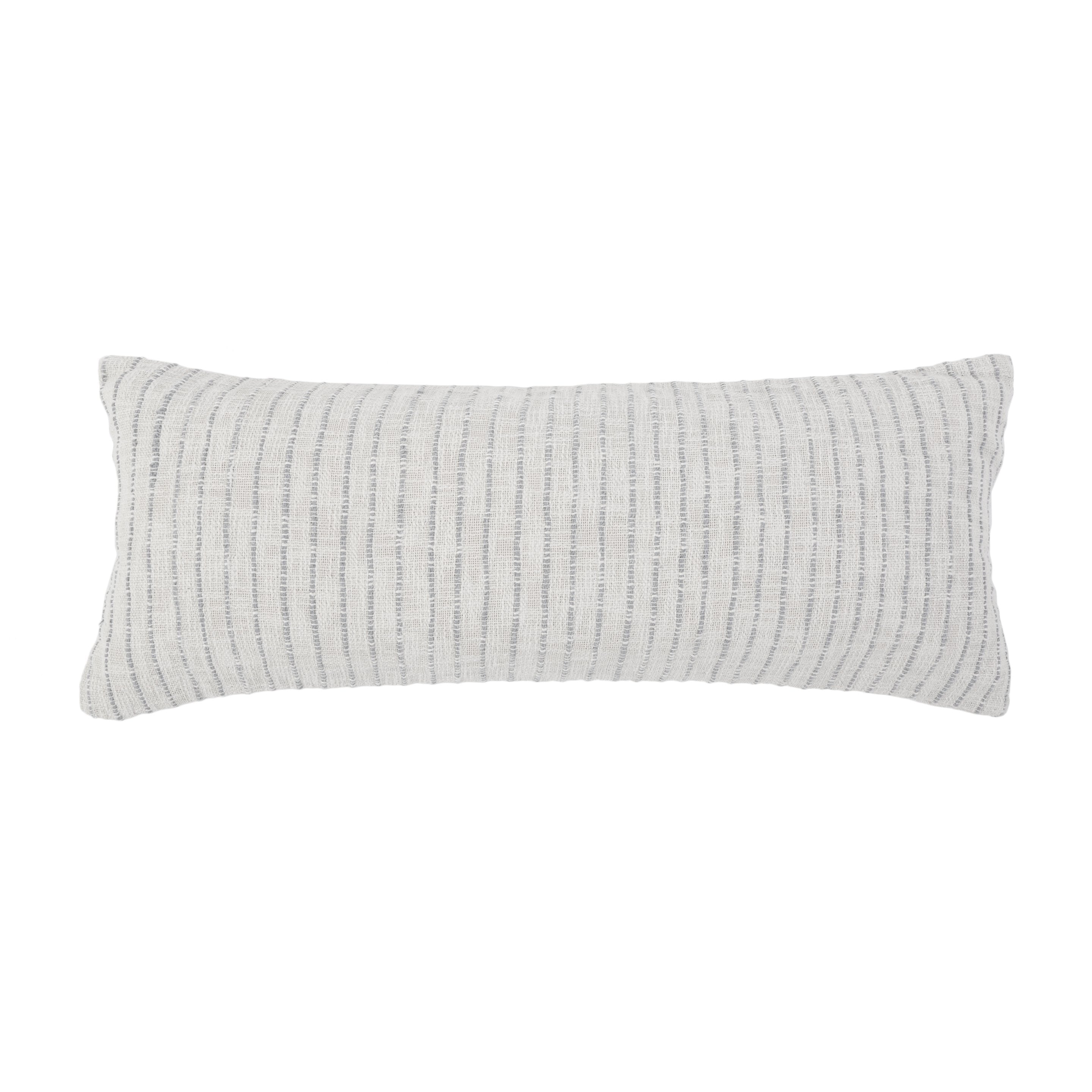 Jojo Pillow With Insert-14x40 Pillow With Insert-Ivory/Blue Grey-Pom Pom at Home