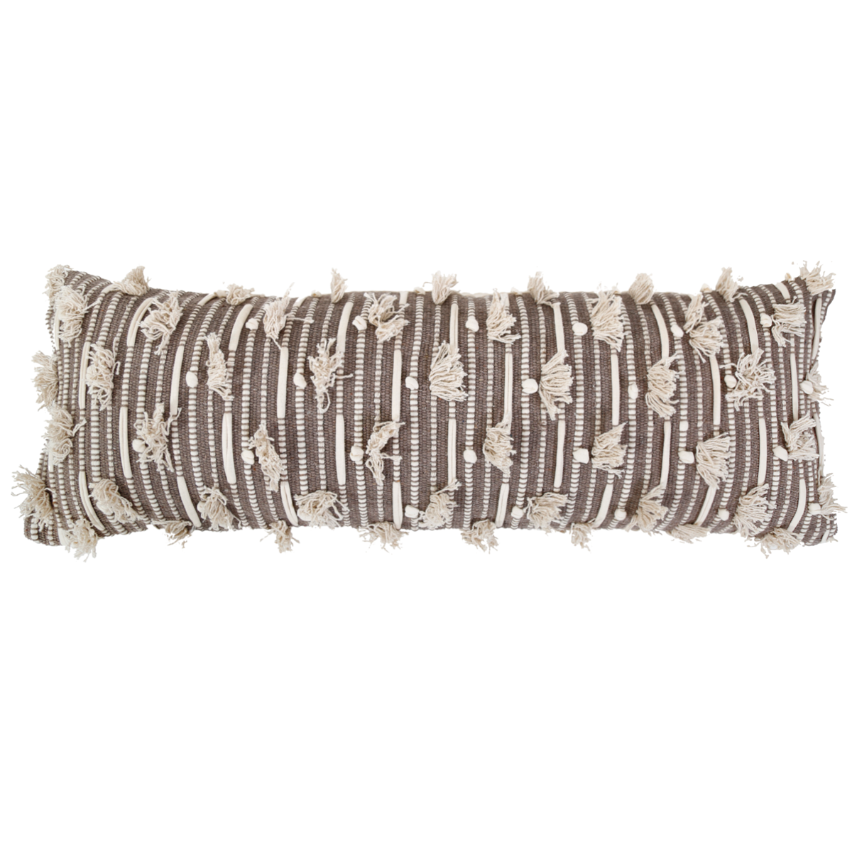 NORA HAND WOVEN PILLOW 14&quot; x 40&quot; with insert - pom pom at home