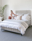 nantucket matelasse collection - coverlet - white color - pom pom at home
